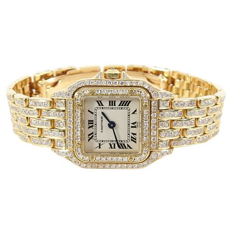 cartier watch mini gold|cartier watches gold and diamonds.